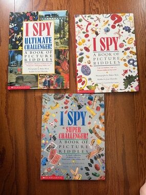 I Spy Book Lot (3) Scholastic Picture Riddle Books Kids Activity